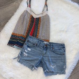 Free People Distressed Denim Shorts size 27